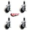 Service Caster 4 Inch Thermoplastic Wheel 1-1/8 Inch Expanding Stem Caster with Brakes, 4PK SCC-EX05S410-TPRS-SLB-118-4 - alternate 4